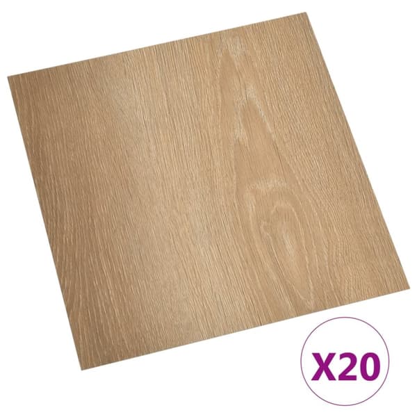 Golvbeläggning - Living Självhäftande golvplankor 20 st PVC 1,86 m² brun