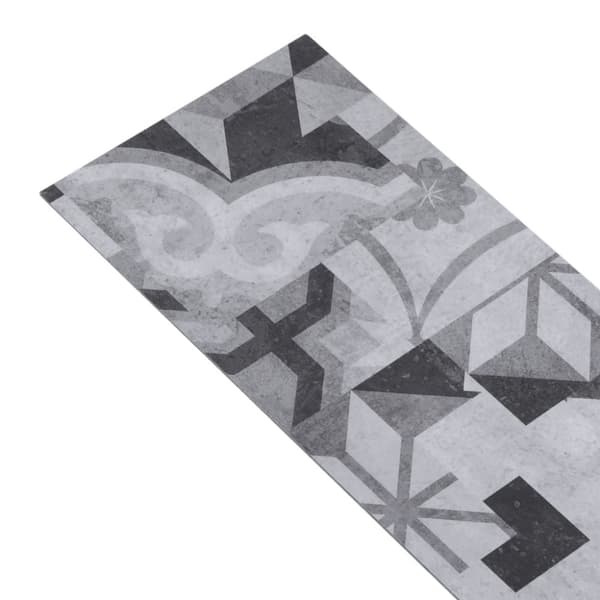 Lattiat & matot - Living PVC-lattialankut 5,02 m² 2 mm itseliimautuva harmaa kuvio
