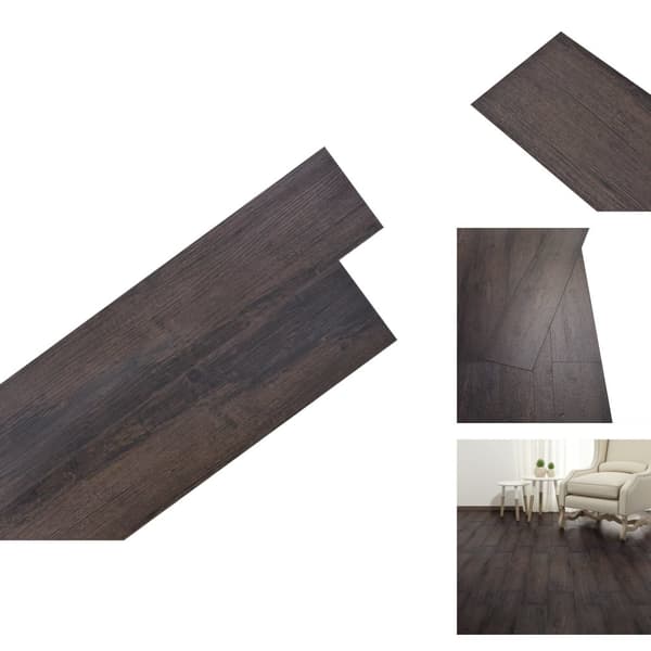 Lattiat & matot - Living Itsekiinnittyvä PVC Lattialankku 5,02 m² 2 mm Tummanruskea