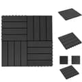 Pikkukuva 1 / 7: Lattiat & matot - Living Lattialaatat 22 kpl 30x30cm 2 m² puukomposiitti musta