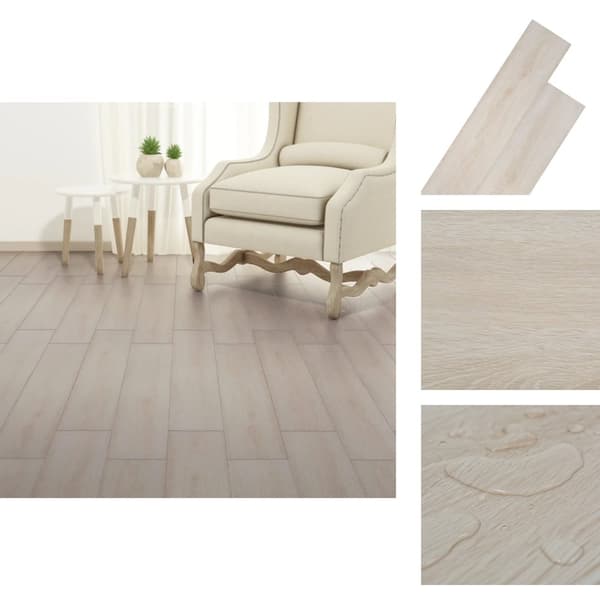 Golvbeläggning - Living Självhäftande PVC-golvplankor 5,21 m² ek 2 mm ek klassisk vit