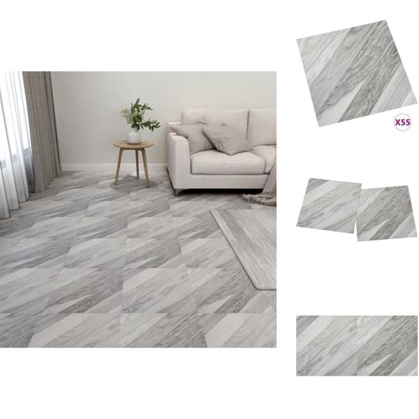 Lattiat & matot - Living Itsekiinnittyvä lattialankku 55 kpl PVC 5,11 m² harmaa raita