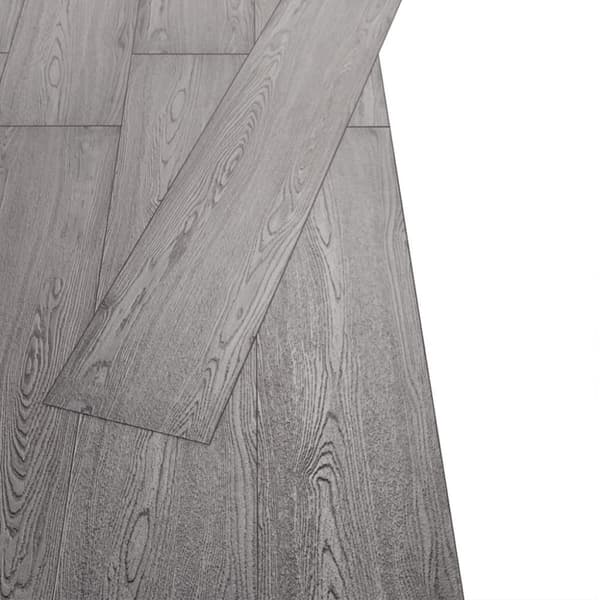 Golvbeläggning - Living Ej självhäftande PVC-golvplankor 5,26 m² 2 mm mörkgrå