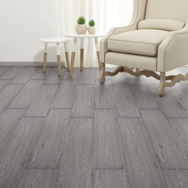 Golvbeläggning - Living Ej självhäftande PVC-golvplankor 5,26 m² 2 mm mörkgrå