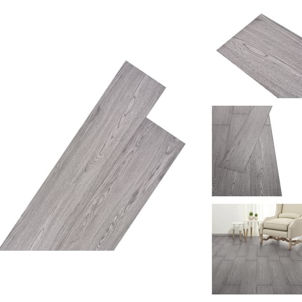 Golvbeläggning - Living Ej självhäftande PVC-golvplankor 5,26 m² 2 mm mörkgrå