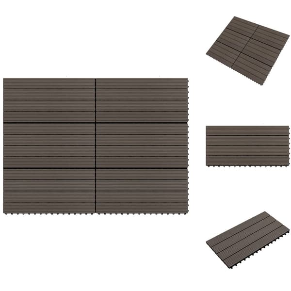 Golvbeläggning - Living Markplattor 6 st WPC 60x30 cm 1,08 m² mörkbrun
