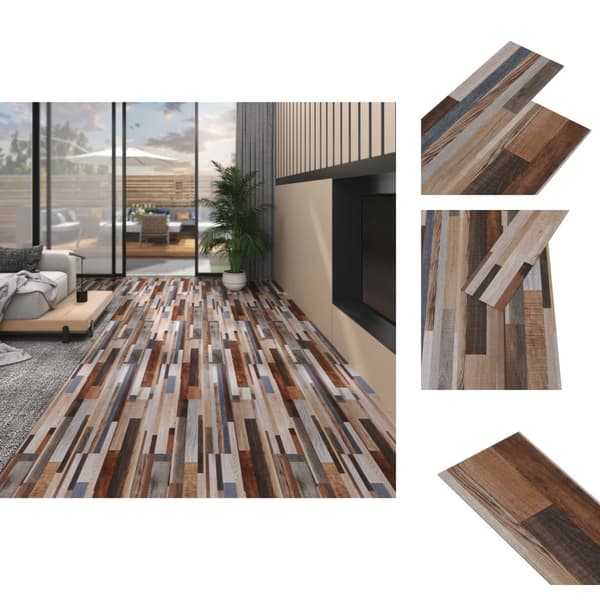 Golvbeläggning - Living PVC-golvplankor 5,02 m² självhäftande 2 mm flerfärgade