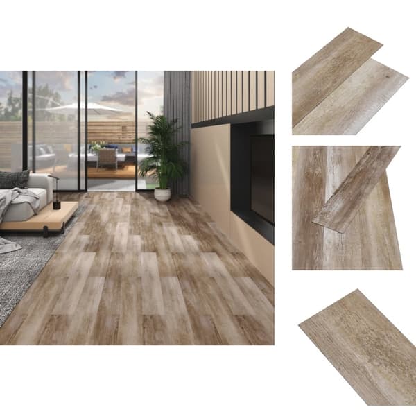 Golvbeläggning - Living PVC-golvbrädor 5,02 m² självhäftande 2 mm kalkfärgat trä