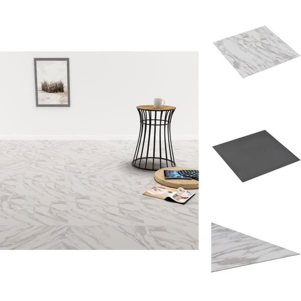 Golvbeläggning - Living Självhäftande PVC-golvplankor 5,11 m² vit marmor