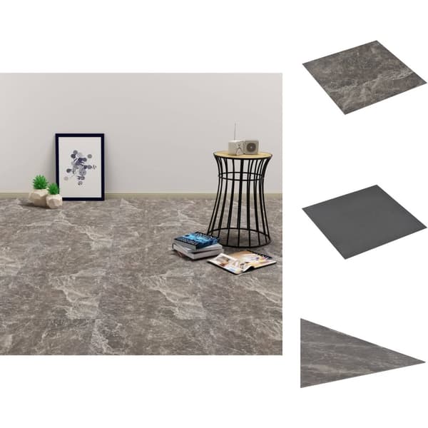 Golvbeläggning - Living Självhäftande PVC-golvplankor 5,11 m² svart marmor