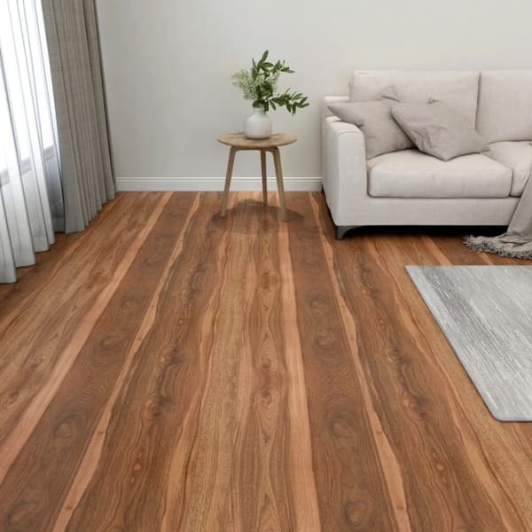 Lattiat & matot - Living Itsekiinnittyvät lattialankut 20 kpl PVC 1,86 m² ruskea