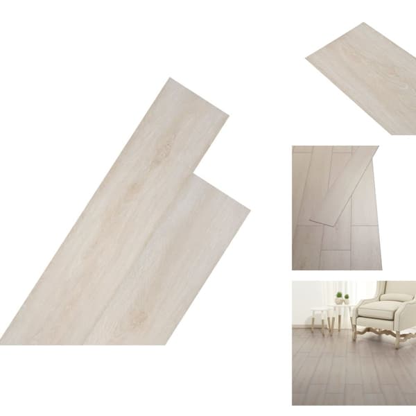 Lattiat & matot - Living Itsekiinnittyvä PVC-lattialankku 5,02 m² 2 mm Tammi Valkoinen