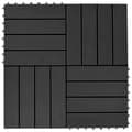 Pikkukuva 2 / 7: Lattiat & matot - Living Lattialaatat 11 kpl puumuovikomposiitti 30x30 cm 1 m² musta