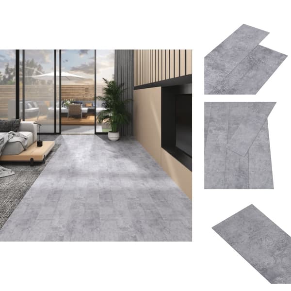 Lattiat & matot - Living PVC-lattialankut 5,02 m² 2 mm itseliimautuva sementinharmaa