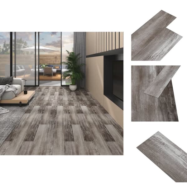 Lattiat & matot - Living PVC-lattialankut 5,02 m² 2 mm itseliimautuva matta puu ruskea