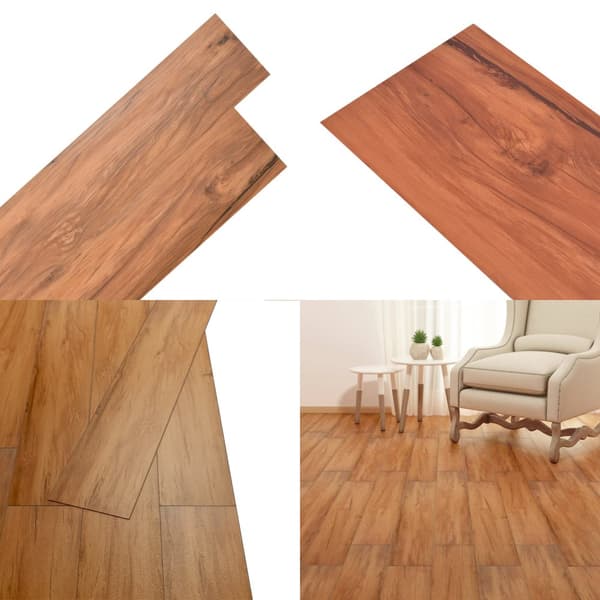 Selvklæbende PVC-gulvplanker 5,02 m² 2 mm elm naturfarvet - Gulvplanke - Gulvplanker - Home & Living