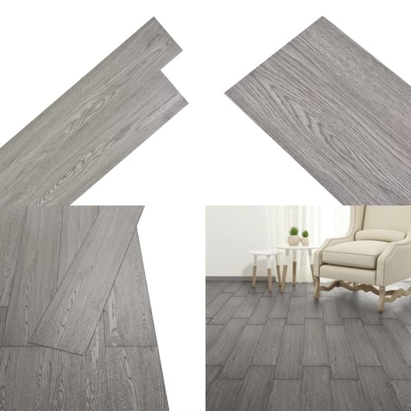 Självhäftande PVC-golvplankor 5,02 m² 2 mm mörkgrå - Golvplank - Golvplankor - Home & Living