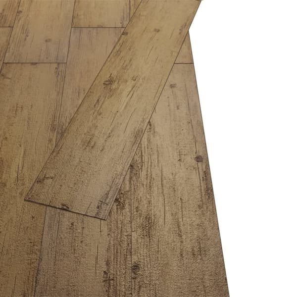 PVC lattialankku ei-itsekiinnittyvä 5,26 m² 2 mm pähkinänruskea - Lattialankku - Lattialankut - Home & Living