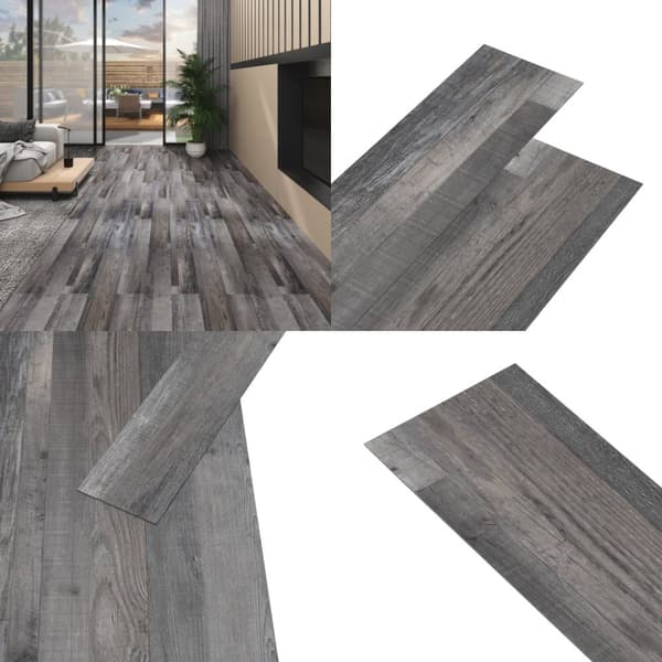 PVC-golvbrädor 5,02 m² självhäftande 2 mm industriellt trä - Golv - Golvplank - Home & Living