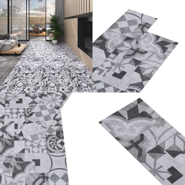 PVC-lattialankut 5,02 m² 2 mm itseliimautuva harmaa kuvio - Lattialankku - Lattialankut - Home & Living