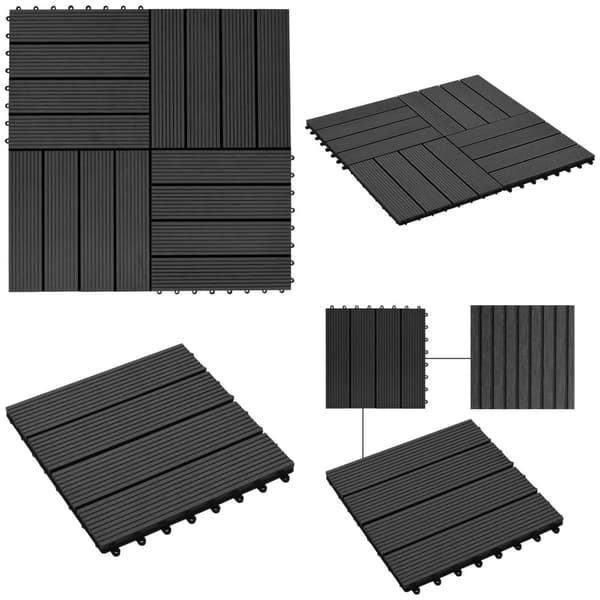 Trall 22 st 30x30 cm 2 kvm WPC svart - Trall - Balkongtrall - Home & Living