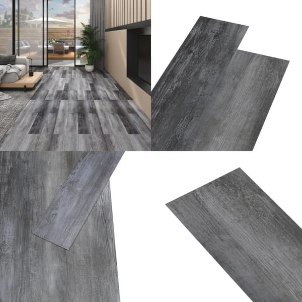 Selvklæbende gulvbrædder 5,02 m² 2 mm PVC skinnende grå - Gulvbræt - Gulvbrædder - Home & Living