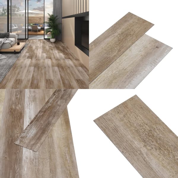 PVC-golvbrädor 5,02 m² självhäftande 2 mm kalkfärgat trä - Golv - Golvplank - Home & Living