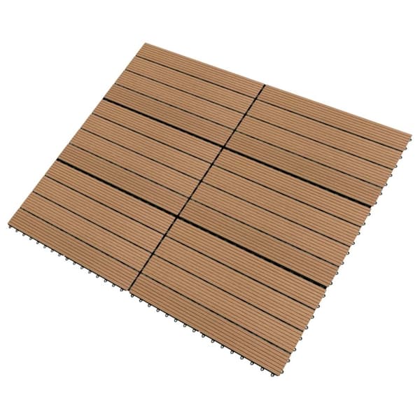 Terrassefliser 6 stk. 60x30 cm 1,08 m² WPC brun - Terrasseflise - Terrassefliser - Home & Living