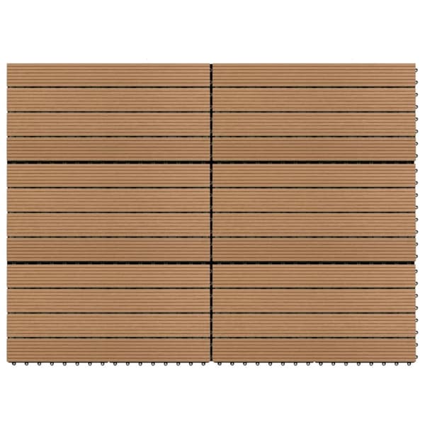 Terrassefliser 6 stk. 60x30 cm 1,08 m² WPC brun - Terrasseflise - Terrassefliser - Home & Living