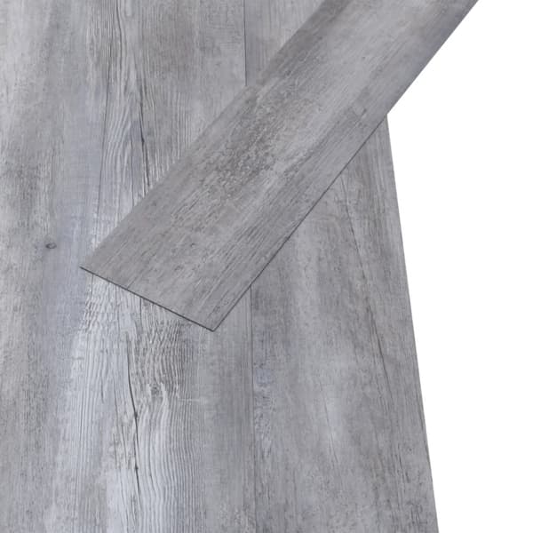 PVC-golvbrädor 5,02 m² självhäftande 2 mm mattgrått trä - Golv - Golvplank - Home & Living