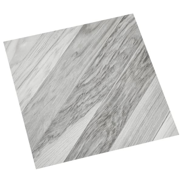 Itsekiinnittyvät lattialankut 20 kpl PVC 1,86 m² harmaa raidat - Lattialankku - Lattialankut - Home & Living