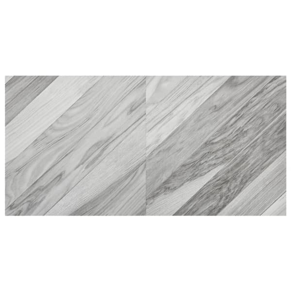 Itsekiinnittyvät lattialankut 20 kpl PVC 1,86 m² harmaa raidat - Lattialankku - Lattialankut - Home & Living