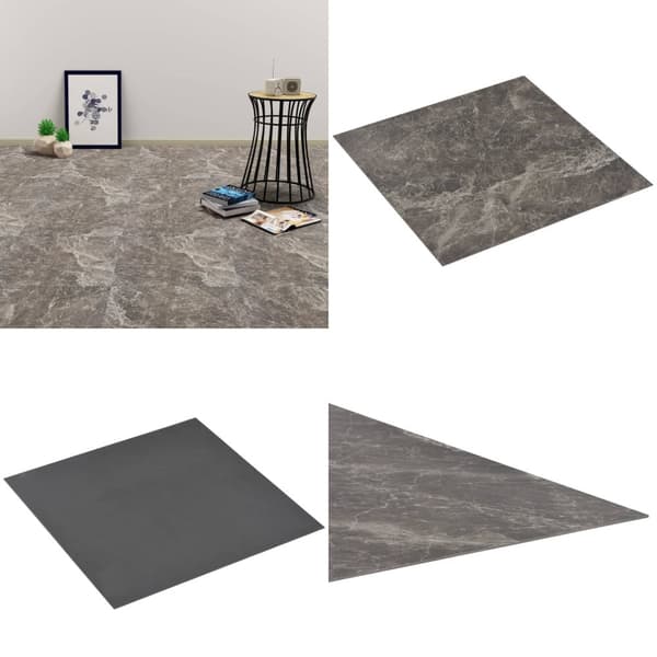 Itsekiinnittyvä PVC Lattialankku 5,11 m² musta marmori - Lattialankku - Lattialankut - Home & Living