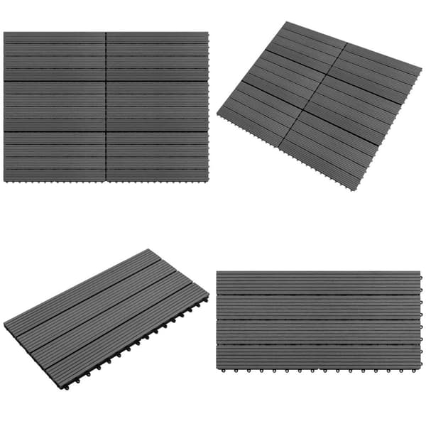 WPC-fliser 60 x 30 cm 6 stk. 1 m² grå - Terrasseflise - Terrassefliser - Home & Living
