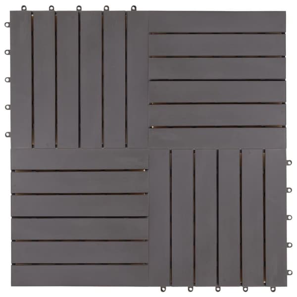 Terassilaatat 10 kpl harmaa laveeraus 30x30 cm täysi akaasiapuu - Terassilaatta - Terassilaatat - Home & Living