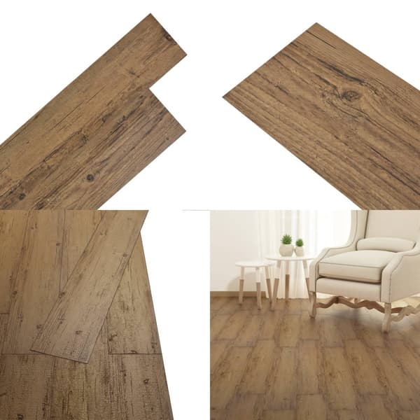 Selvhæftende PVC-gulvplanker 5,02 m² 2 mm valnød brun - Gulvplanke - Gulvplanker - Home & Living