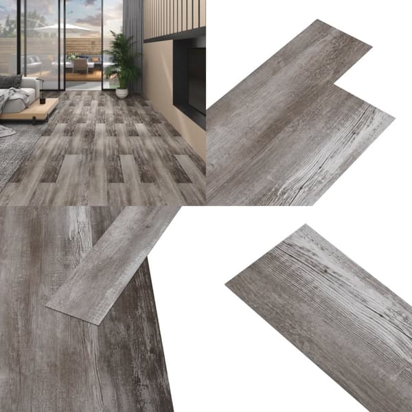PVC-golvbrädor 5,02 m² självhäftande 2 mm mattbrunt trä - Golv - Golvplank - Home & Living