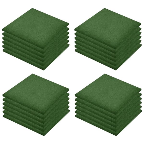 Fallskyddsmattor 24 st gummi 50x50x3 cm grön - Gummimatta - Gummimattor - Home & Living
