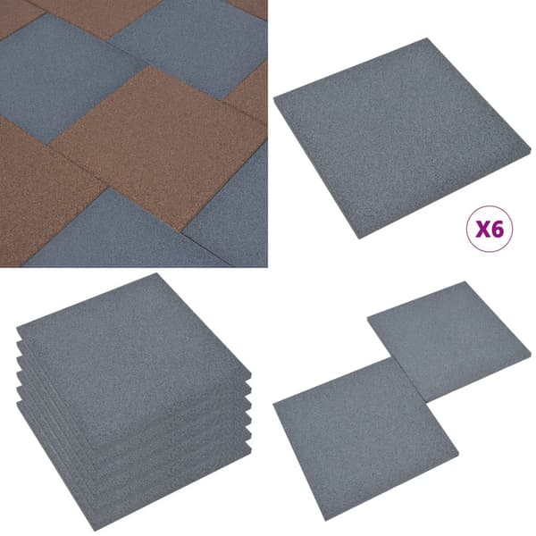 Faldfliser 6 stk. 50x50x3 cm gummi grå - Gummimåtte - Gummimåtter - Home & Living