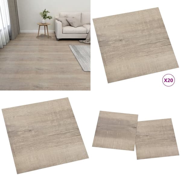 Självhäftande golvplankor 20 st PVC 1,86 m² taupe - Golv - Golvplank - Home & Living