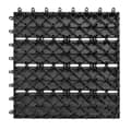 Miniatyrbild 3 av 4: YUENFONG 11x WPC golvplattor för balkong antracit, plast - trälook, för terrass, trädgård, 30 x 30 cm - för 1 m²