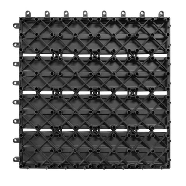 YUENFONG 11x WPC golvplattor för balkong antracit, plast - trälook, för terrass, trädgård, 30 x 30 cm - för 1 m²