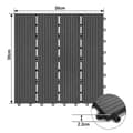 Miniatyrbild 2 av 4: YUENFONG 11x WPC golvplattor för balkong antracit, plast - trälook, för terrass, trädgård, 30 x 30 cm - för 1 m²