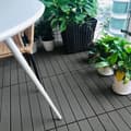 Miniatyrbild 4 av 4: YUENFONG 6x WPC golvplattor för balkong, plast - trälook, antracit, 30 x 60 cm - för 1 m²