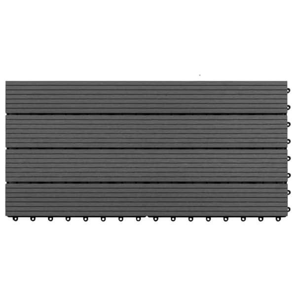 Markplattor 6 st WPC 60x30 cm 1,08 m² svart