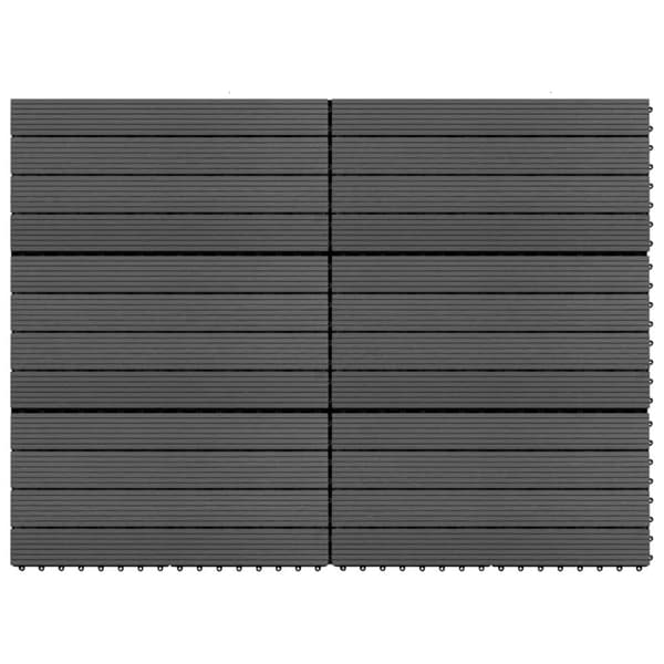 Markplattor 6 st WPC 60x30 cm 1,08 m² svart