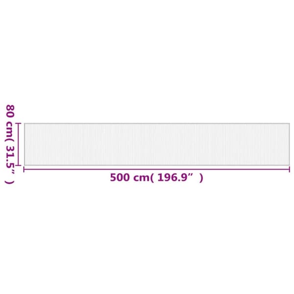 gulvtæppe 80x500 cm rektangulær bambus grå