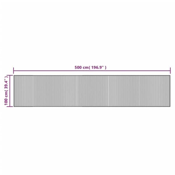 gulvtæppe 100x500 cm rektangulær bambus sort