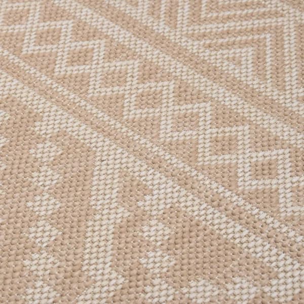 Utomhusmatta plattvävd 200x280 cm brun ränder