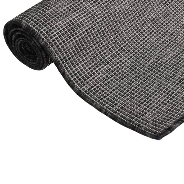 Utomhusmatta plattvävd 80x250 cm grå